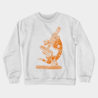 Scientific Microscope Line Drawing (Marigold Orange) Crewneck Sweatshirt